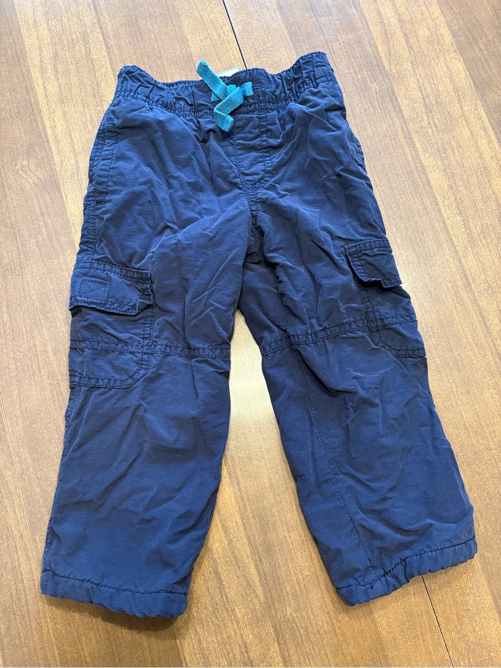Kids fleece lined Navy Cargo Pants